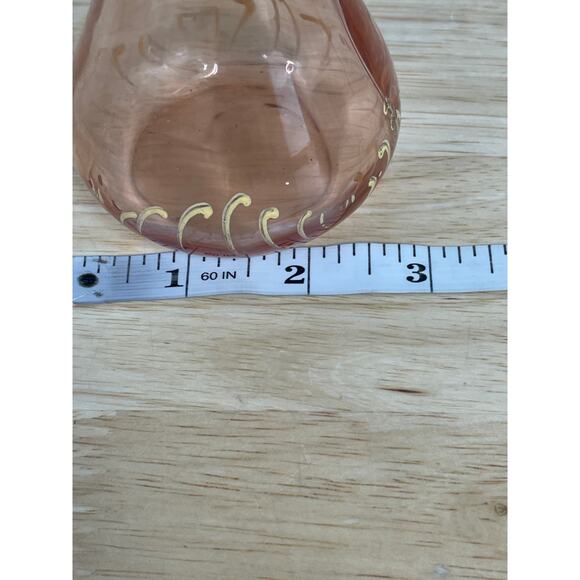 Vintage Signed Moser Art Glass Pink Vase Gold Gilt Great Condition - Picture 9 of 10